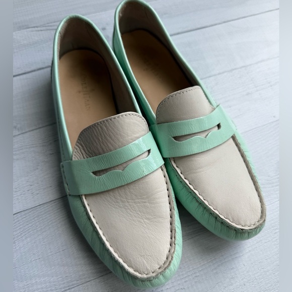 Cole Haan Mint Green and Cream Women's Loafers Size 7 - Picture 3 of 6